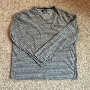 Men's Alfani Grey Striped Long Sleeve Top